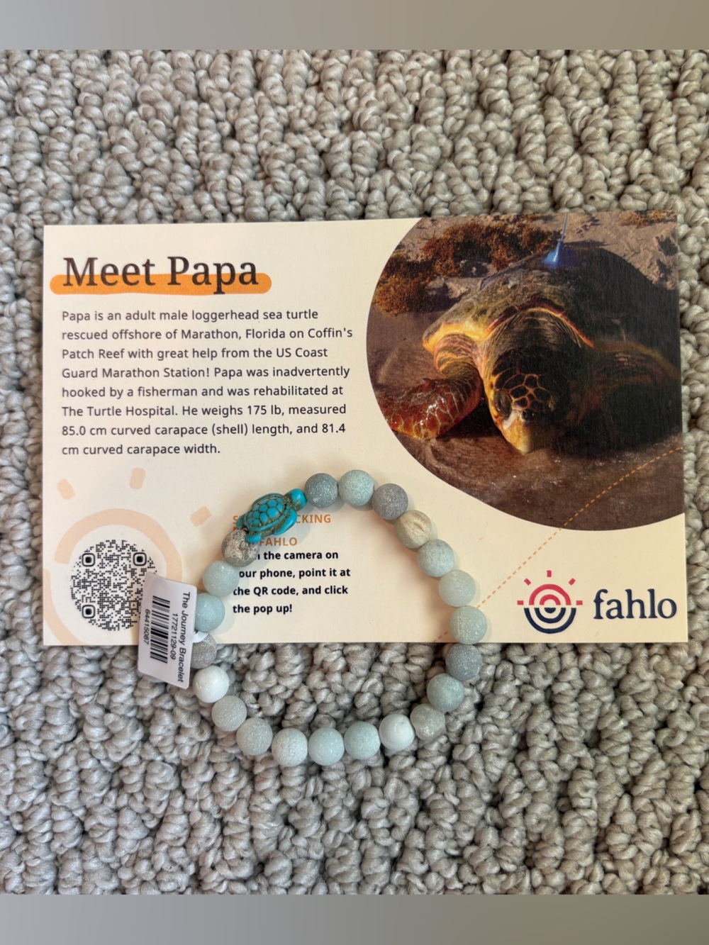 NWT Fahlo Beaded Bracelet and Tracking Card